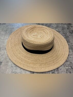 Wide Brim Sun Hat with Black Band